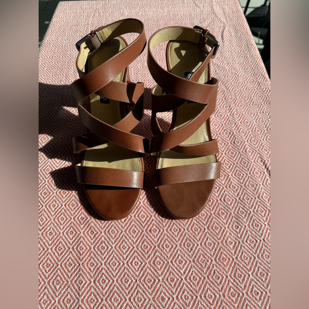 Nine West Brown Strappy Heels